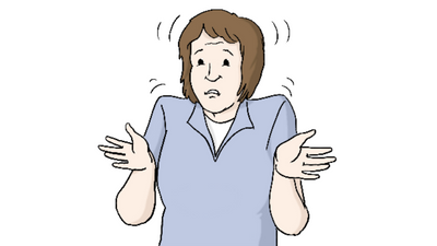 Person zuckt ratlos mit den Schultern