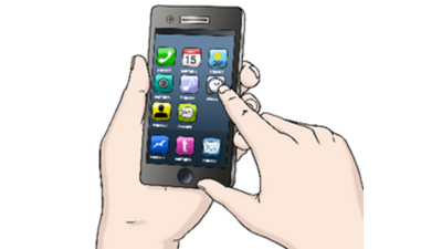 Hände, die ein Smartphone bedienen