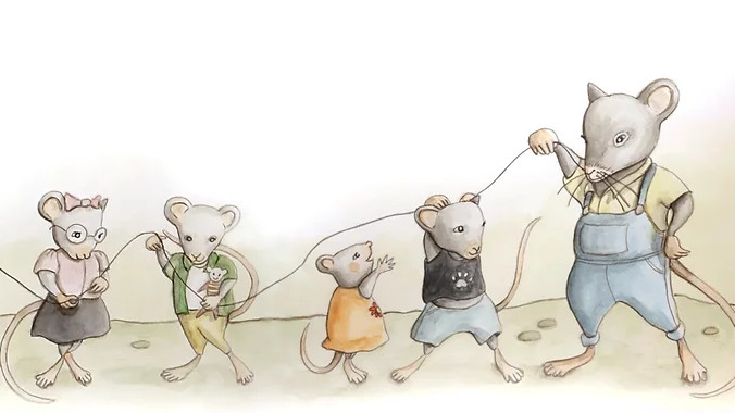 Illustration von Mäusefiguren