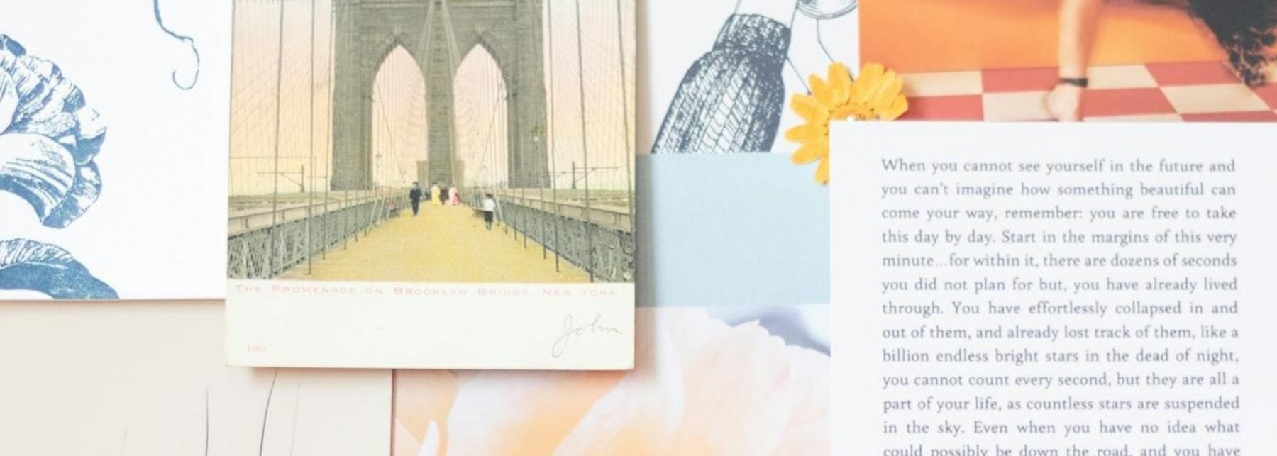 Moodboard mit Text und Bildern