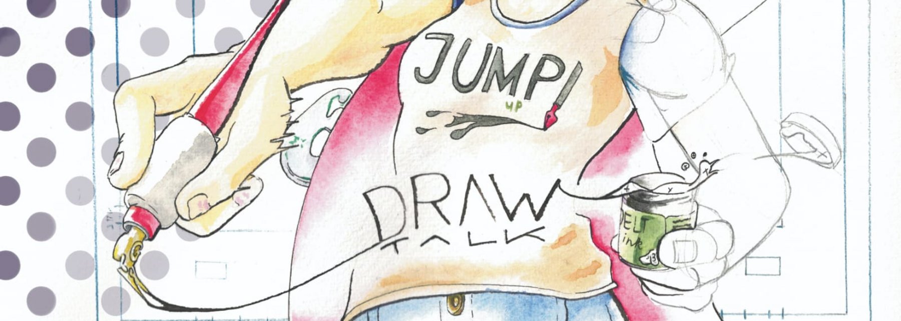 Illustration: Person mit Zeichenutensilien