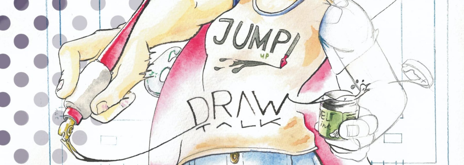 Illustration: Person mit Zeichenutensilien