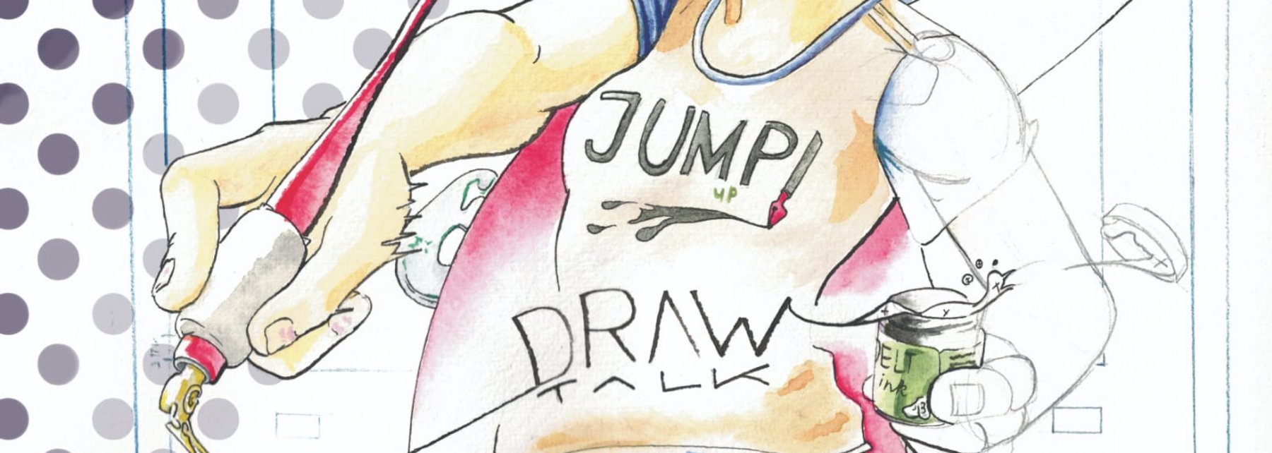 Illustration: Person mit Zeichenutensilien