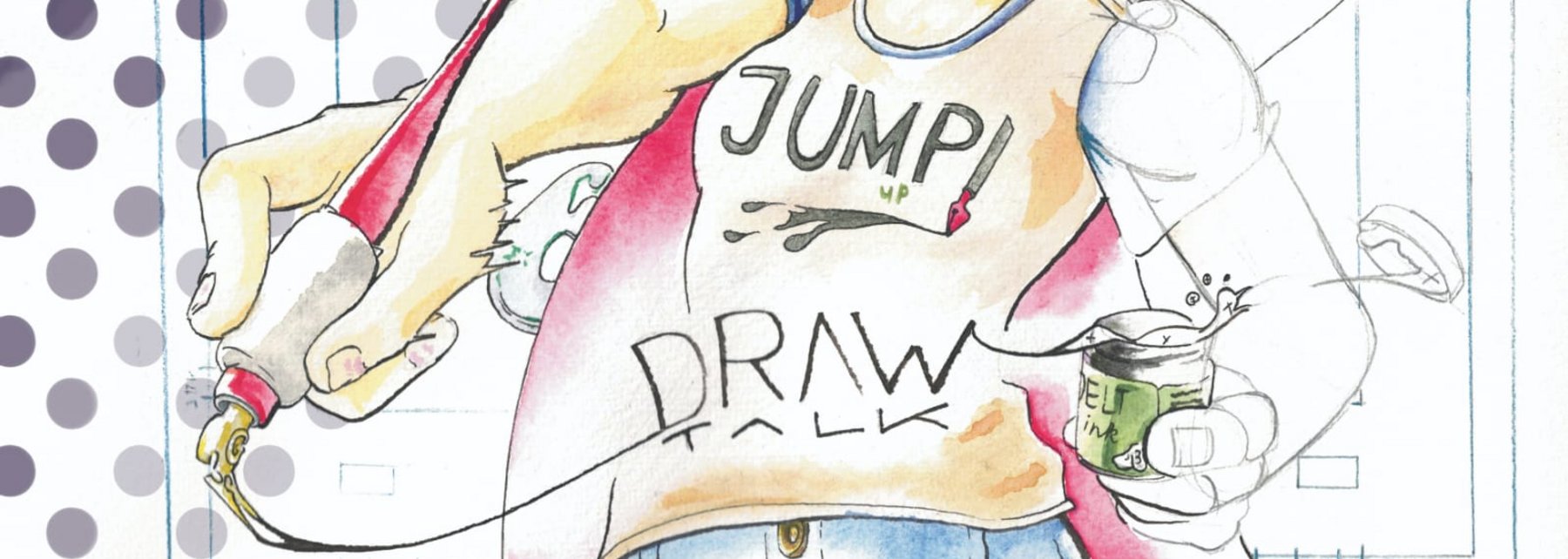 Illustration: Person mit Zeichenutensilien