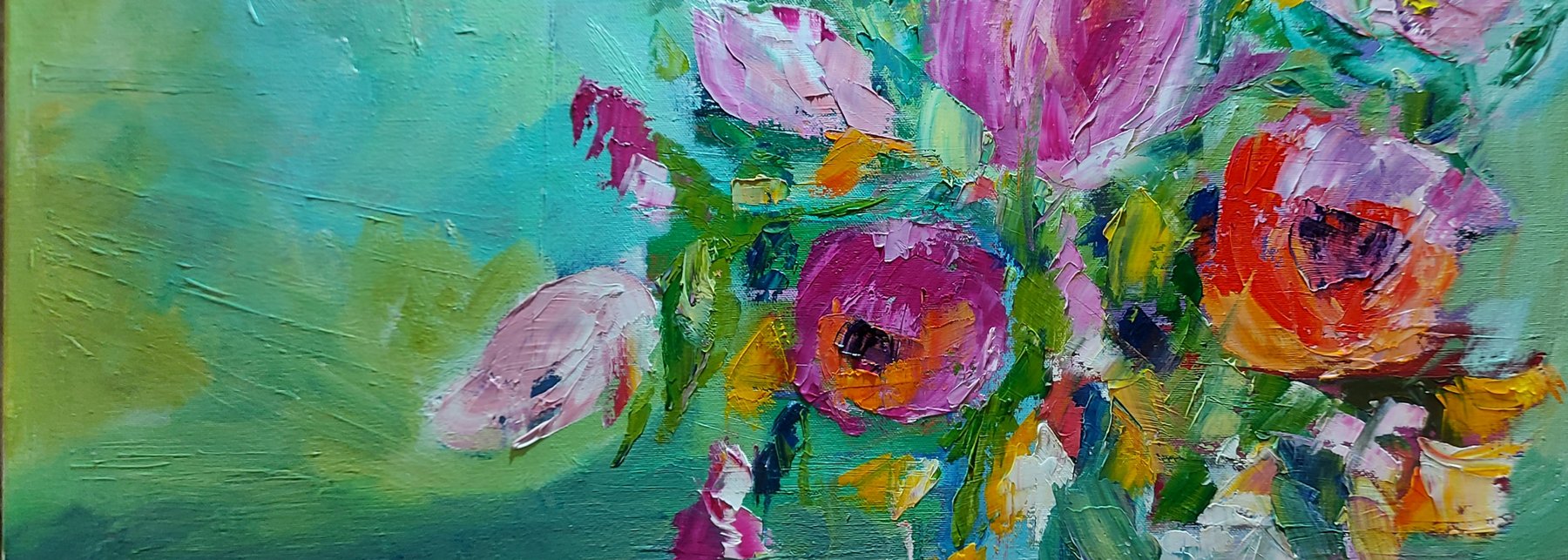 Gemalte Blumen in einer Vase