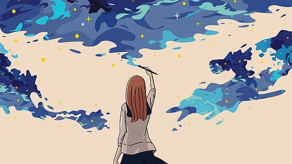 Illustration: Malende Person