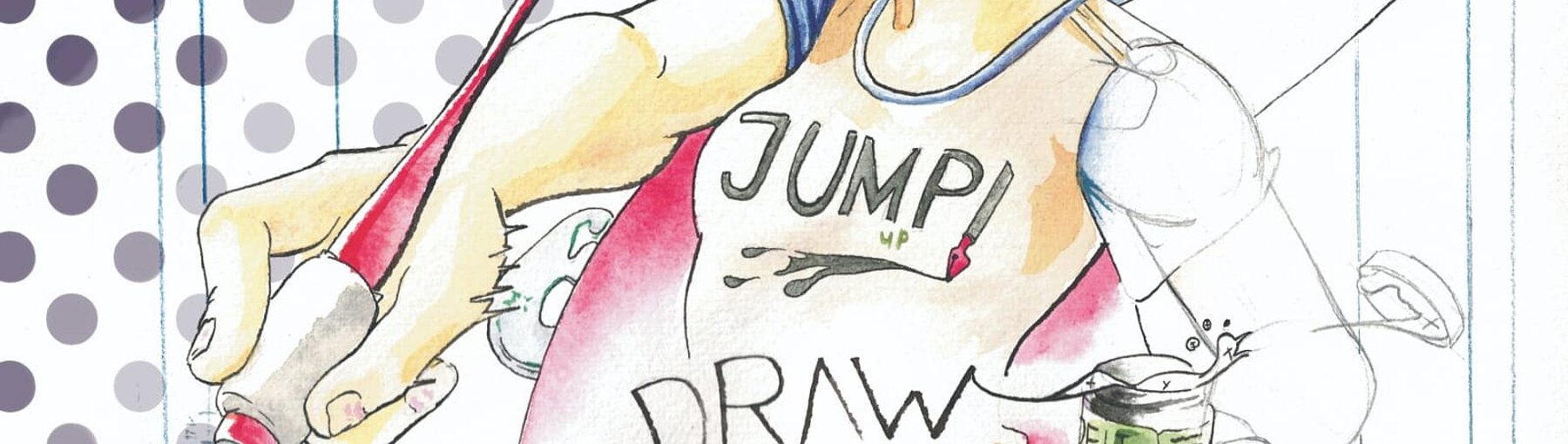 Illustration: Person mit Zeichenutensilien