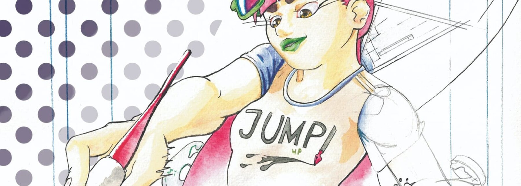 Illustration: Person mit Zeichenutensilien