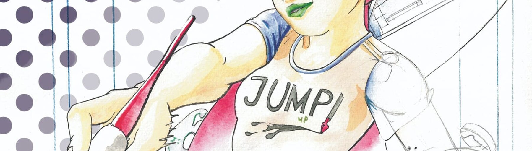 Illustration: Person mit Zeichenutensilien