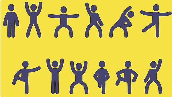 Strichfiguren in unterschiedlichen Posen