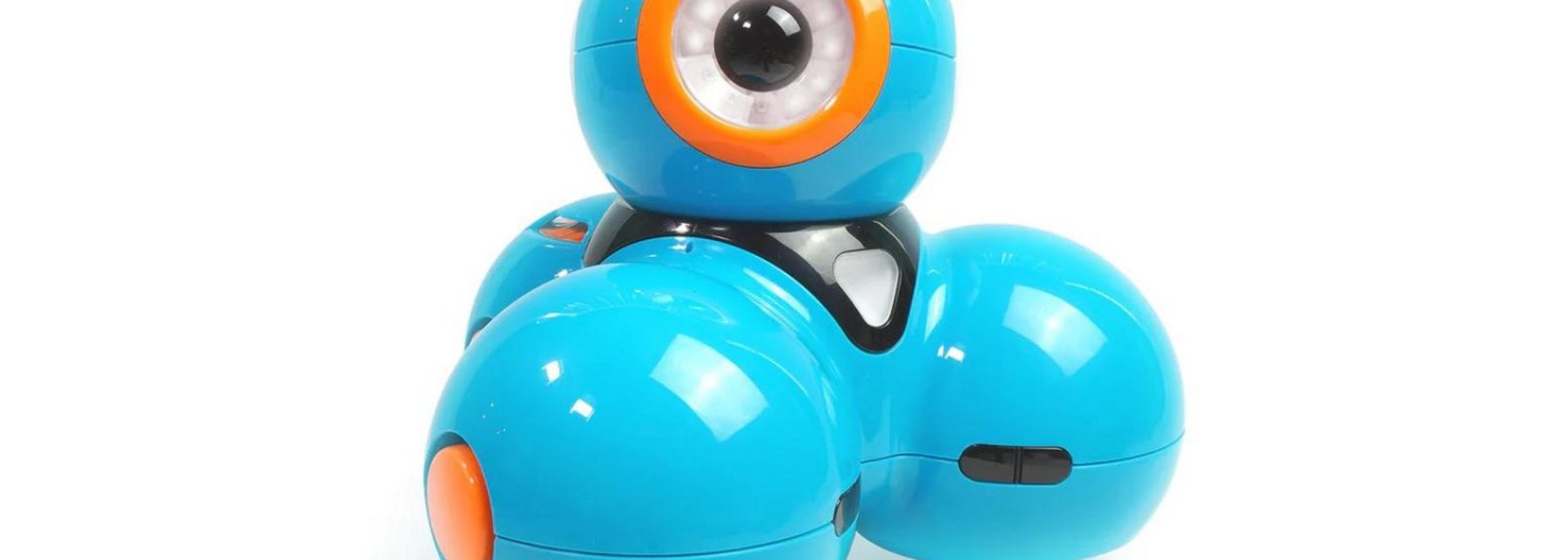 Dash-Roboter, pyramidenförmig, zusammengesetzt aus vier gestapelten blauen Kugelelementen
