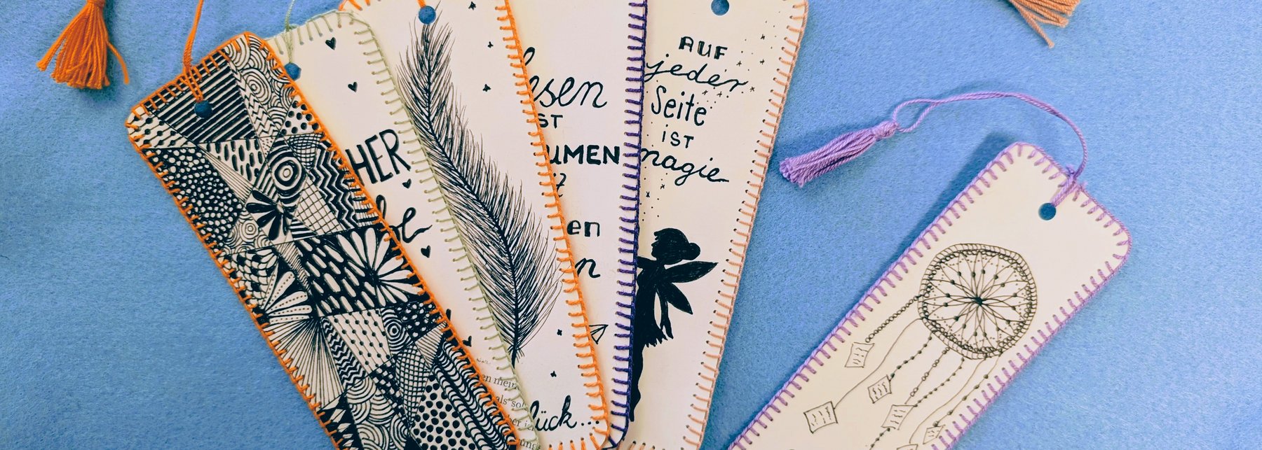 gebastelte Lesezeichen